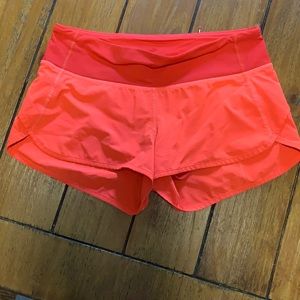 Lululemon Speed Up Shorts 2.5” Red/Orange